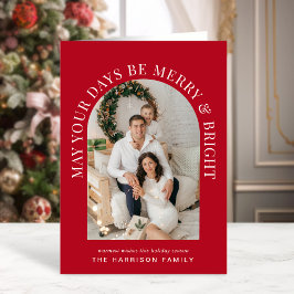 Elegantes Arch Foto froh und hellrot Weihnachten Karte