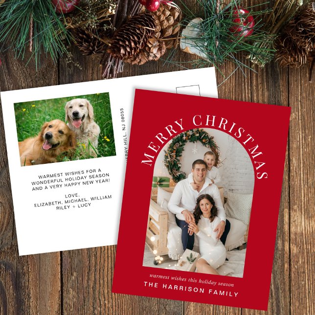 Elegantes Arch Foto Frohe Weihnachten Rot (Von Creator hochgeladen)