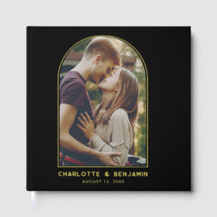 Elegantes Arch Foto Gold Foil Typografy Wedding Gästebuch