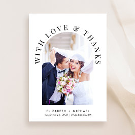 Elegantes Arch Foto Hochzeit Dankeskarte