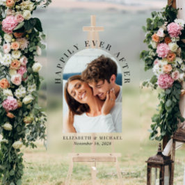 Elegantes Arch Foto Hochzeit Willkommen Acrylschild