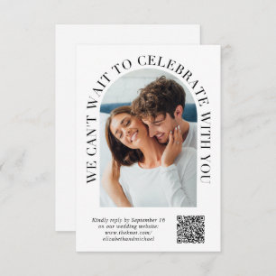 Elegantes Arch Foto QR Code Hochzeit RSVP Karte