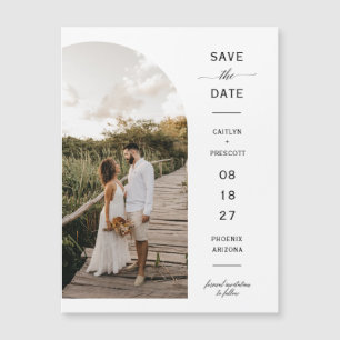 Elegantes Arch-Foto Save the Date Magnetkarte