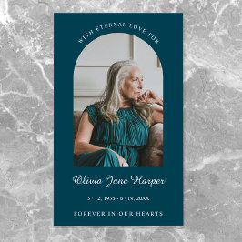 Elegantes Arch Funeral Gebet Foto Visitenkarte