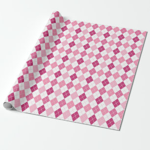 Elegantes Argyle-Muster: Rosa und Lila Vergnügen Geschenkpapier