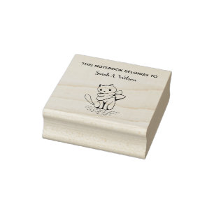 Elegantes Art Cat Book Das Personalisierte Buch Gummistempel