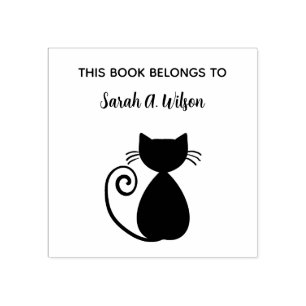 Elegantes Art Cat Book Das Personalisierte Buch Gummistempel