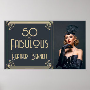 Elegantes Art Deco 50. und Fantastischer Geburtsta Poster