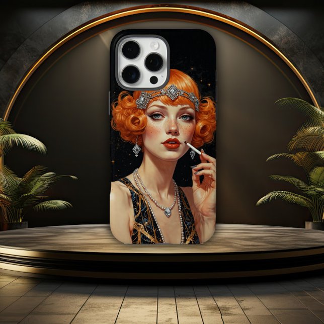 Elegantes Art Deco Flapper Girl Case-Mate iPhone Hülle (Von Creator hochgeladen)