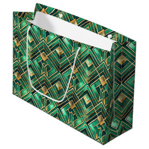 Elegantes Art Deco Fliesenmuster  Große Geschenktüte
