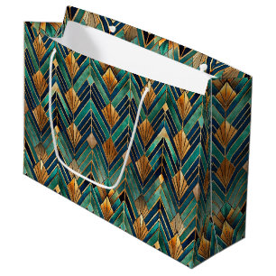 Elegantes Art Deco-Fliesenmuster Große Geschenktüte