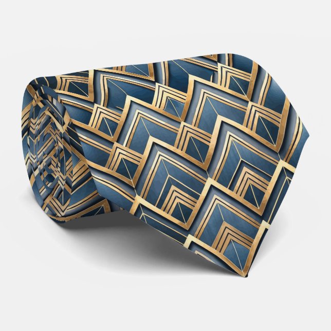 Elegantes Art Deco-Fliesenmuster  Krawatte (Gerollt)