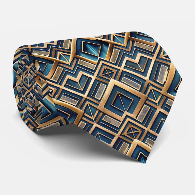 Elegantes Art Deco-Fliesenmuster Krawatte (Gerollt)