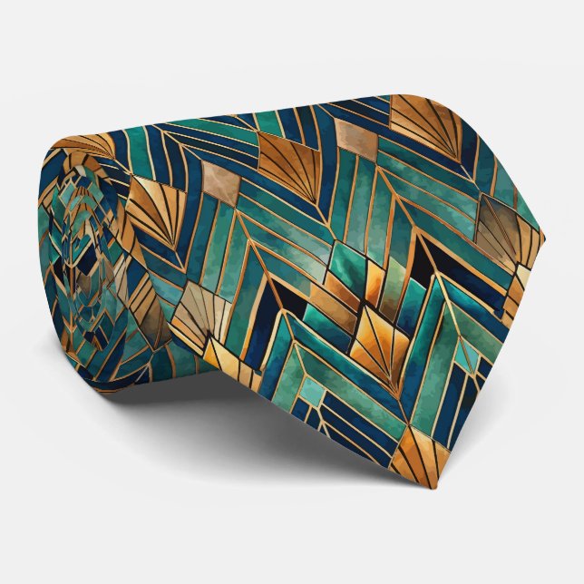 Elegantes Art Deco Fliesenmuster  Krawatte (Gerollt)