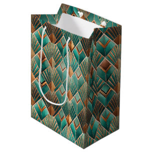 Elegantes Art Deco-Fliesenmuster Mittlere Geschenktüte