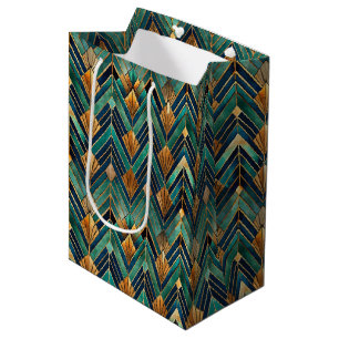 Elegantes Art Deco-Fliesenmuster Mittlere Geschenktüte