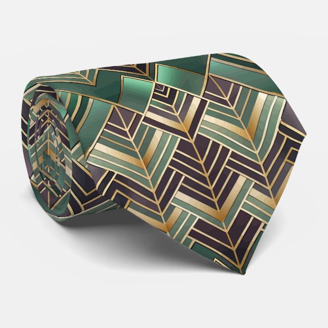 Elegantes Art Deco-Muster mit Fliesen Krawatte (Gerollt)