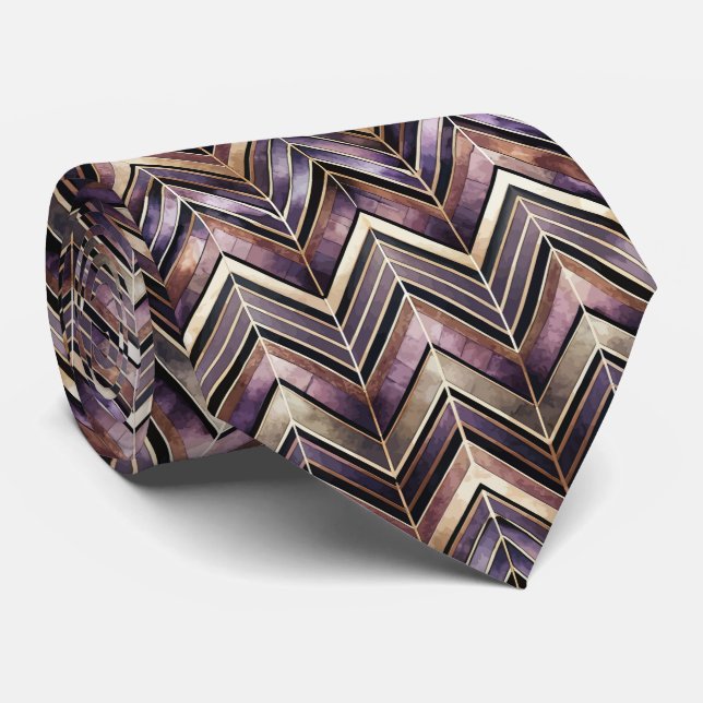 Elegantes Art Deco-Muster mit Fliesen Krawatte (Gerollt)