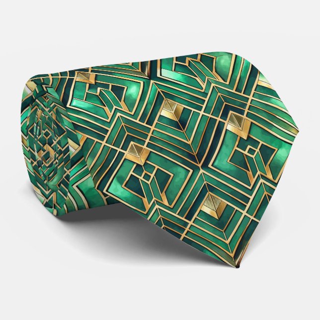 Elegantes Art Deco-Muster mit Fliesen Krawatte (Gerollt)