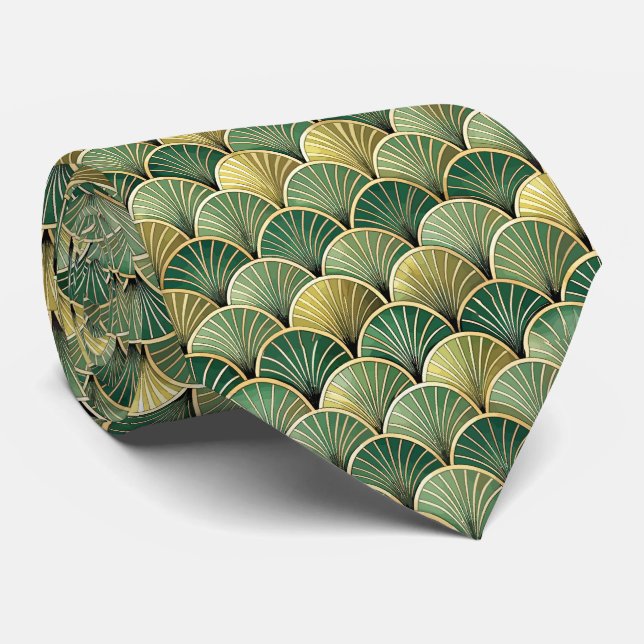 Elegantes Art Deco-Muster mit Fliesen Krawatte (Gerollt)