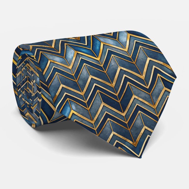 Elegantes Art Deco-Muster mit Fliesen Krawatte (Gerollt)