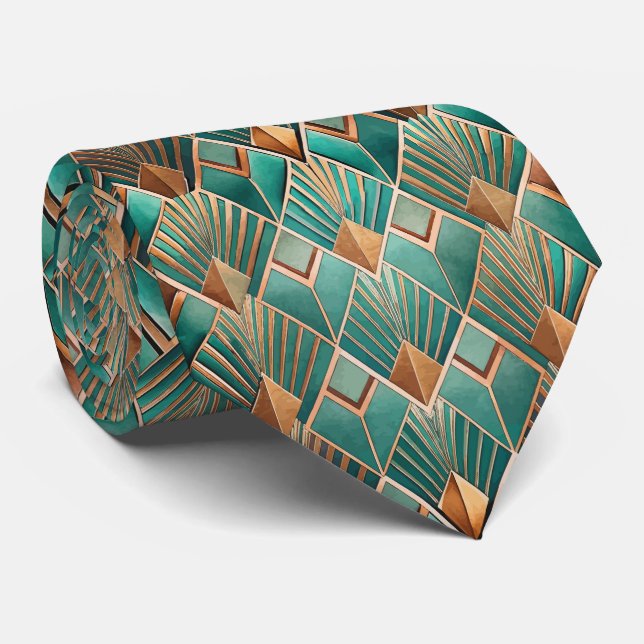 Elegantes Art Deco-Muster mit Fliesen Krawatte (Gerollt)
