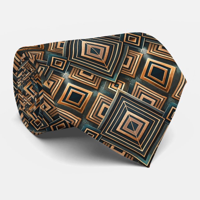 Elegantes Art Deco-Muster mit Fliesen Krawatte (Gerollt)