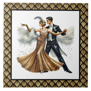 Elegantes Art Deco Paar Fliese