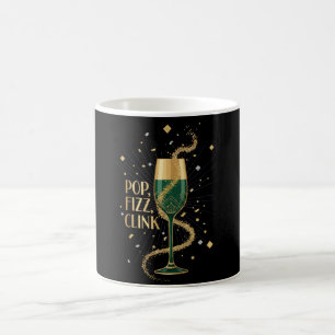 Elegantes Art Deco Pop Fizz Clink Gatsby Roaring Kaffeetasse