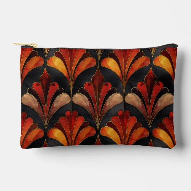 Elegantes Art Deco Schwarzes Gold Zubehörtasche (Vorderseite)