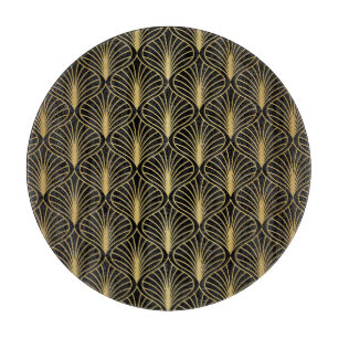 Elegantes Art Deco: Vintage Abstract Schneidebrett