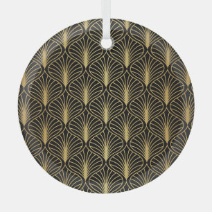 Elegantes Art Deco: Vintage Abstrakt Ornament Aus Glas