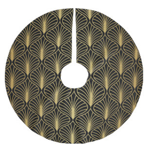 Elegantes Art Deco: Vintage Abstrakt Polyester Weihnachtsbaumdecke