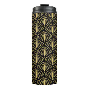 Elegantes Art Deco: Vintage Abstrakt Thermosbecher