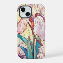 Elegantes Art Nouveau-Buntglas-Schmetterling Iris
