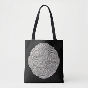 Elegantes Art Nouveau-Silber-Schwarz-Medaillon
