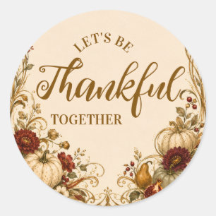 Elegantes Art Nouveau Thanksgiving-Dinner Runder Aufkleber