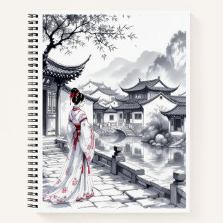 Elegantes Asian Landscape Spiral Notebook Notizbuch