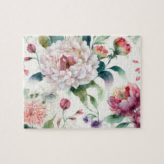 Elegantes, asiatisches Blumenmuster Puzzle