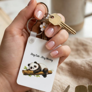 Elegantes Ästhetik-Panda-Geschenk – Einfach Minima Schlüsselanhänger