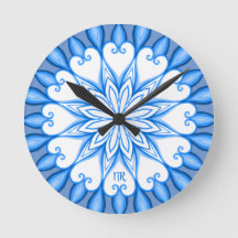 Elegantes ästhetisches White & Blue Mandala Mit Mo