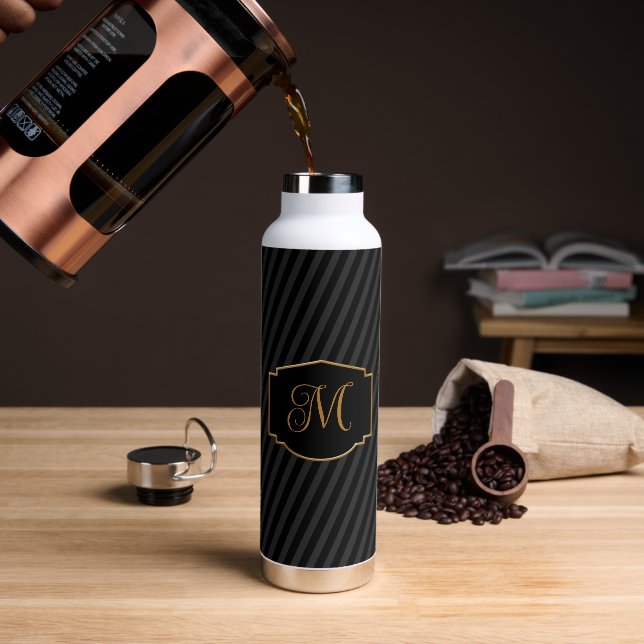 Elegantes, ausgeklügeltes Monogramm Trinkflasche (Kaffee)