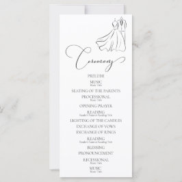 Elegantes B&W Tux & Dress-Hochzeitsprogramm