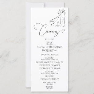 Elegantes B&W Tux & Dress-Hochzeitsprogramm