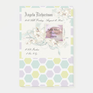 Elegantes Baby Boy oder Girl Scrapbook Foto Frame Post-it Klebezettel