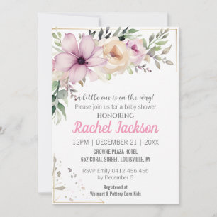 Elegantes Baby-Duschgemälde Botanisch Einladung