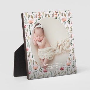 Elegantes Baby-Foto-Geburtsanzeige-Andenken Fotoplatte