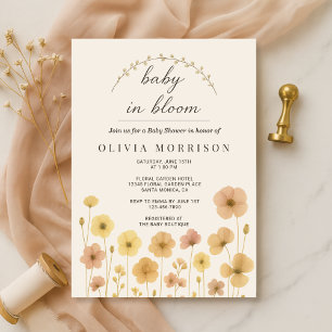 Elegantes Baby in Bloom Boho-Baby-Einladung Einladung