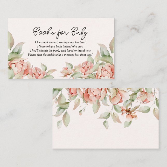Elegantes Baby in Bloom Pink Babydusche Begleitkarte (Vorne/Hinten)