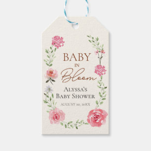 Elegantes Baby in Blütenwasser-Babydusche Geschenkanhänger